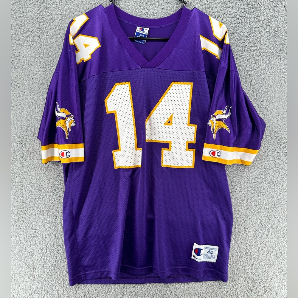Vintage Champion Minnesota Vikings #14 Brad Johnson Men’s Sz 44‎ / Med-Large